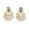 Indian Peacock Earrings for Women - Indian Jhumka Earrings for Women Chandbali Earring in Golden Tone Faux Pearl Bollywood Style Chandelier Dangle Earrings Jewelry for Bride Gift for Her